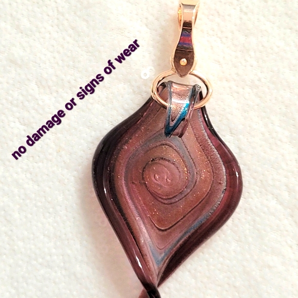Wearable Art Lampwork Glass Enhancer Pendant with Magnetic Clasp - Picture 5 of 7